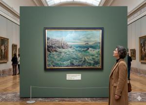 Seesturm in Tellaro - Öl auf Leinwand - Giuseppe Caselli (1893 - 1976